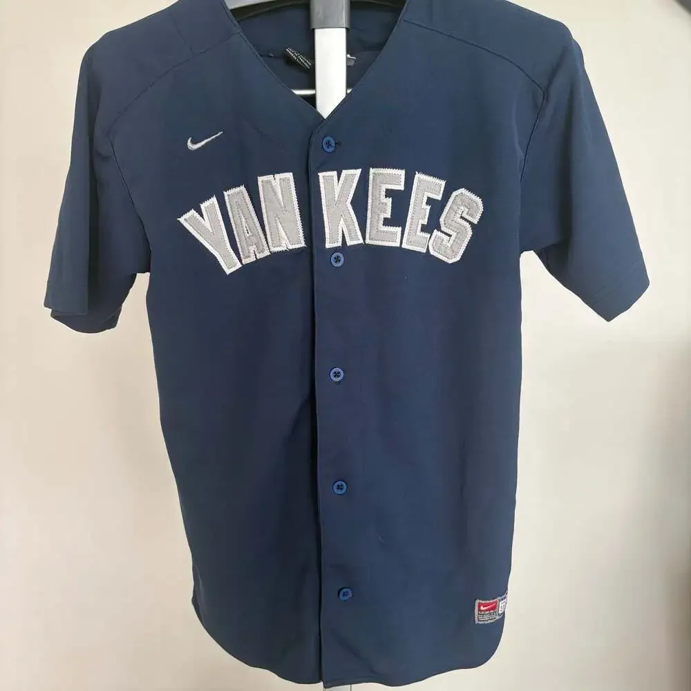 Vintage Nike Genuine Team New York Yankees Jersey Youth L 14-16 Navy Y2K MLB